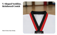Comfortable Fit V-Neck Dobok Set Sturdy Taekwondo Attire Elastic Waist with Drawstring Combative Arts Clothing Reinforced Pants for Competitions
