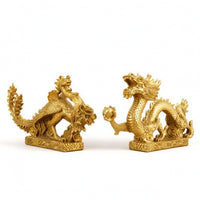 Dragon and Ornate Avian Figure Statue Dragon and Ornate Avian Figure Statues Traditional for Homeowners, Living Room, Entryway, Bookshelf