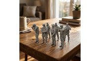 7 Pieces Unpainted Resin Soldiers One-Piece Three-dimensionalPrinted Infantryman Models Detailed Troop Miniatures for Painting, Display