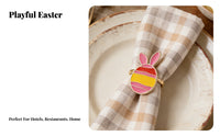 Easter Napkin Holder Ideal Gift Easter Bunny Napkin Holder Reusable Tableware Accessory for Event Planners, Homemakers, Family Gatherings, Parties