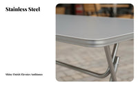 Stainless Steel Folding Table Space Saving Square Folding Table Easy to Clean Portable Work Bench for Chefs, Professionals, Outdoor, Catering, Kitchen