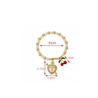 MOM Heart Pendant Bracelet Mother's Day Gift Cherry Pendant Bracelet Zircon
