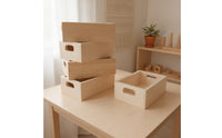 5 Pieces Wooden Boxes with Handles Farmhouse Rustic Nesting Box Sensory Play Trays Space-Saving for Children, Playrooms