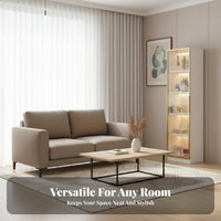 Glass Door Display Cabinet Light Upscale Design Glass Door Display Cabinet Dust-Resistant Freestanding Display Case for Collectors