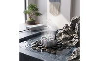 Stainless Steel High-Frequency Mist Maker 3-Head High-Frequency Fogger with LED Submersible Mist Maker with LED Lights Waterproof for Hobbyists, Gardeners, Pond, Fountain, Rockery, Aquarium