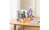 Shadow Matching Game 3D Spatial Reasoning Toy Colorful Wooden Toy with Challenge Cards for Children, Playroom