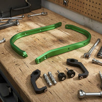 Curved Curved-Around Motorcycle Handguards Machined Finish Handlebar Handguards Pre-Drilled Holes Full Wrap Hand Protector Kit Bar-End Mounting
