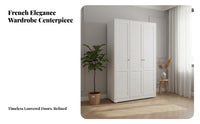 Double Door Armoire Retro Design Freestanding Wardrobe with Drawers space-efficient Size Clothes Cabinet for Children, Renters, Apartment, Guest Room, Hallway
