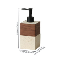 Soap Dispenser with Pump Wood-Grain Refillable Soap Bottle Minimalist Countertop Dispenser for Hotel