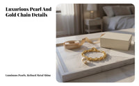 Multi-Layer Chain and Pearl Bracelet Light Luxury Feel Layered Bracelet Set European Design Stackable Pearl Bracelets for Daily Wear, Parties, Dates