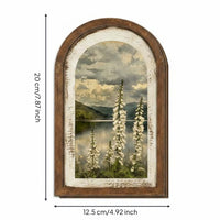 Arched Wooden Floral Sign Easy to Hang Rustic Floral Plaque for Living Room
