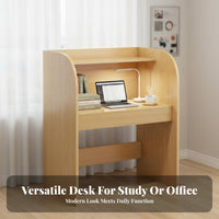 Single Person Privacy Desk Built-in Bookshelf Study Carrel with Hutch Construction scholar's Study Carrel for Adults, Teens, Library, Bedroom