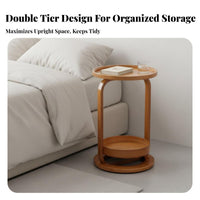 Light Luxury Feel Round Side Table Vintage design Round Tripod Table Mid-20th Centuryera Modern Design Nightstand space-efficient Size for Apartment Dwellers, Homeowners, Students, Bedroom, Small Spaces, Living Room, perusing corner