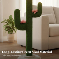 Sturdy Base Cactus Cat Tree Decorative Design Cactus Scratching Post Easy Assembly Sisal Rope Cat Scratcher for Cats, Kittens, Indoors, Living Room, Bedroom, Home Office