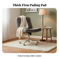 Ergonomic rearrest Armless Cross-Legged Chair 360-Degree rotating Armless Wide-Seat Rolling Chair Height Adjustable Office Furniture Modern Design for Students, telecommuter Workers, People Who Practice mindful movement, Bedroom, Study Room