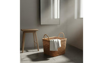 Multi-Purpose Imitation Rattan Basket with Handles Stylish Design Woven Laundry Basket Long-Lasting for Bathroom, Living Room, Bedroom