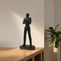 Human Figurine Mosaic Tabletop Sculpture with Rectangular Base Modern Desktop Figurine for Interior Designers, Art Collectors, Living Room, Bookshelf