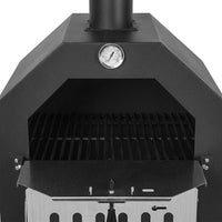 BBQ Stove Pizza Oven For Garden Portable 64.5cm Matte Black Steel