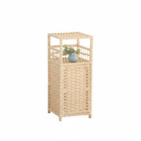 Modern Minimalist design Woven Drum Table Multi-Functional Nightstand Space-Saving Corner Cabinet for Apartment Dwellers, Homeowners, Renters, Bedroom, Living Room, Balcony, Home Office