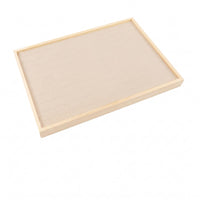 Wooden Wood Jewelry Tray Beige Cloth-linedLined Tray Shallow Home Storage Flat Profile