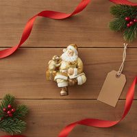 Santa Figurine with Dog Resin Santa Figurine Festive Table Ornament for Collectors, Bookshelf