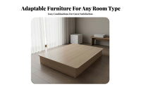 Heavy-Duty Construction Modern Hotel Room Furniture Set Bedside Storage Upholstered Headboard Bed Minimalist Design Platform Bed with Panel Headboard for Innkeepers, Property Managers, Inn, Guest House, Rental Apartment