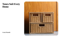Multi-Drawer Organizer Rattan Weave Design Organizing Box Pull-amethod Drawers