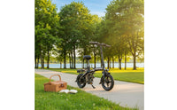 Pedal Assist Modes Folding Electric Bike Double Disc Brakes Foldable Electric Bicycle Shock Absorption System Lightweight Electric Cycle Long Range for Designated Drivers, Commuters, City Commuting, City Riding