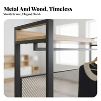 Nordic Design Freestanding Wardrobe Unit Freestanding Wardrobe with Shelves Multi-Tier Shelving Garment Rack Heavy-Duty for Apartment Dwellers, Renters, Homeowners, Walk-in Closet, Dressing Room