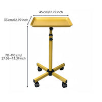 Mobile Tool Stand Stable Base Hair Stylist Tray Stand Adjustable Rolling Salon Tray for Barbers, Estheticians