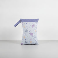 wet/dry Bag Reusable Wet Bag with Wrist Strap Two-Compartment Zippered Pouch for Parents, Journeyers, Travel, Nursery