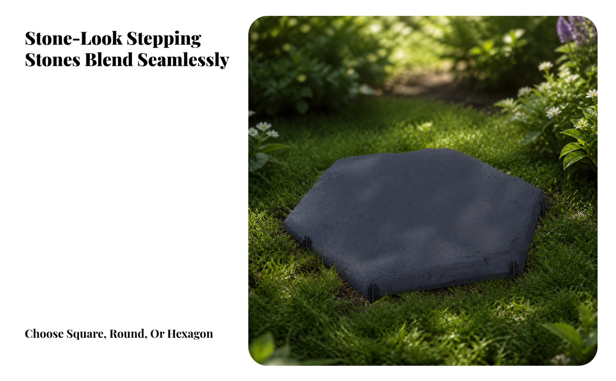 Stable Garden Stepping Stone with Stakes | Low-Profile concrete slab, Stepping Stone with Ground Stakes, for Courtyard