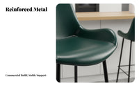 Industrial Design Upholstered High Stool with Backrest Modern Design Bar Chair Vintage Look Home Furniture Footrest Included for Homeowners, Interior Designers, Business Owners, Kitchen Island, Restaurant, Cafe, Dining Room