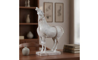 Resin Horse Sculpture Tabletop Horse Statue Decor Rustic Sculpture with Base for Interior Designers, Art Collectors