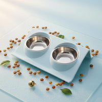 Tilted Cat Bowl Detachable Bowls Double Pet Bowl Easy to Clean Tilted Pet Feeder for Kittens, Small Dogs