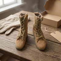 1:6 Soldier Boots Stitched Construction Soldier Figure Boots Tall Shafts