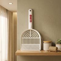 Cat Litter Sifter and Metal Scooper, Large Size Stainless Steel Fine Mesh Litter Sifter for Clumping Bentonite Metal Ladle for Cat Owner
