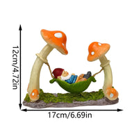 Gnome Statue with Swing Whimsical Gnome in Swing Figurine Hand-Painted Decoration Waterproof for Gardeners, Flower Bed