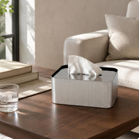 Stainless Steel Tissue Box Modern Rectangular Tissue Box Easy Refills Household Item for Living Room, Desktop