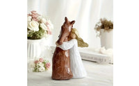 Tabletop Girl Embraces Horse Figurine Faceted Girl and Horse Figurine Carved Sentimental for Collectors