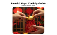 Chinese Gold Ingot Fine Workmanship Sturdy Alloy Ingot Metal Yuan Bao Retro Design Golden Wealth Token for Homeowners, Home