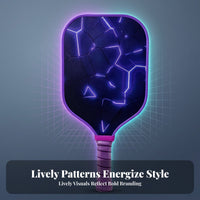 Wrapped Handle Fiberglass Pickleball Paddle Cracked Electric Pattern Purple Pickleball Paddle