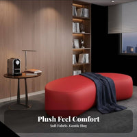 Light Luxury Cashew-Shaped Ottoman Curved Shape Upholstered Waiting Settee Minimalist Aesthetic Lobby Furniture Elegant design for Office Managers, Salon Owners, Interior Designers, Lounge Area, Bank, Barbershop