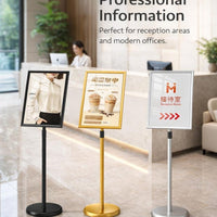 A4 Sign Holder Stand, Floor Standing Poster Stand, Adjustable Sign Holder Stand, Metal Sign Holder Floor Standing, Weighted Base Sign Holder