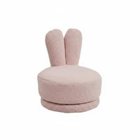 Nordic Design CreatureShaped kids' Chair Supportive Backrest rabbit Ear rotate Seat Plush Comfort children's Furniture Soft fuzzy Texture for Toddlers, Preschoolers, Parents, Playroom, Nursery, Living Room, perusing corner
