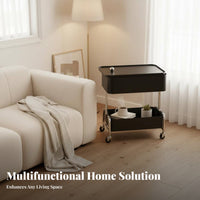 Trolley Organizer 3-tier Swivel Top Easy Mobility for Bedroom