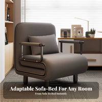 Space-Saving Ottoman Sleeper Multi-Functional Folding Bed Adjustable Backrest transformable Furniture Sturdy Metal Frame for Office Workers, Apartment Dwellers, Small compact-areas, Dorm Room, Bedroom, Hospital