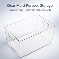 Storage Boxes for Shelves, Stackable Organizer for Wardrobe Multi-functional Desk Container, PET for Desktop & Fridge, Multiple Sizes