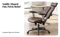 Ergonomic Design Highspine Managerial Chair Support Highspine Managerial Seat Genuine Leather Office Furniture Fully Adjustable for Managerials, Professionals, Students, Study Room