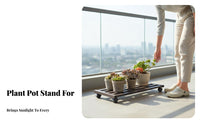 Rustwithstandant Tiered Plant Stand with casters Multi-Tier Design Rolling Tiered Plant Holder Space-Saving Flower Rack Weather withstandant for Gardeners, Homeowners, Home Decorators, Outdoor, Balcony, Patio, Living Room